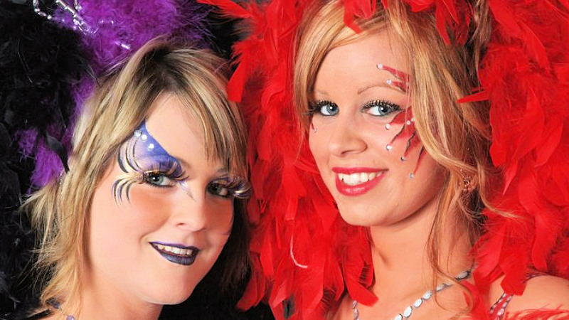 Face painting models at corporate event in the Midlands