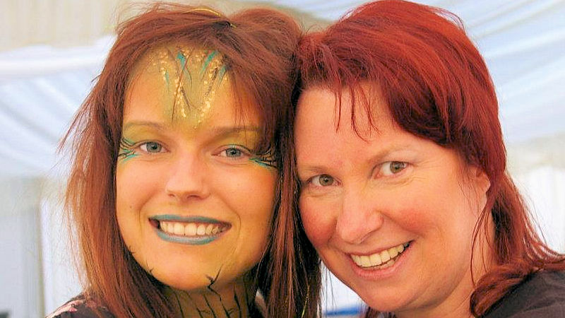 Event Face Painting model at corporate exhibition in the West Midlands